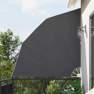 vidaXL Balkon Privacy Scherm Zwart 210 x 210 cm Stof
