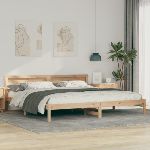 vidaXL Bedframe Bruin 200 x 200 cm Massief grenenhout