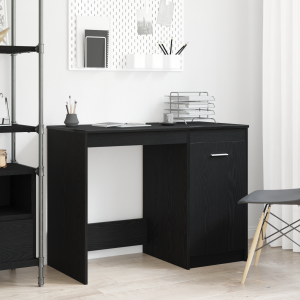 vidaXL Bureau 100x50x76 cm bewerkt hout zwart eikenkleurig