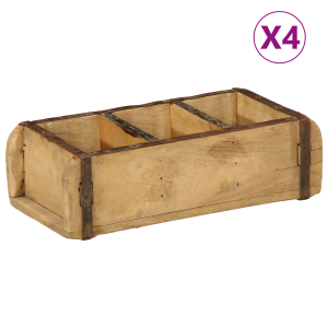 vidaXL Dienbladen 4 st 30x14x9 cm massief gerecycled hout