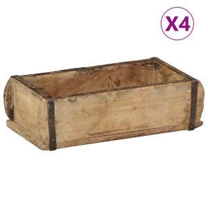 vidaXL Dienbladen 4 st 30x15x9 cm massief gerecycled hout