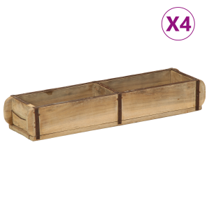 vidaXL Dienbladen 4 st 60,5x15x9 cm massief gerecycled hout