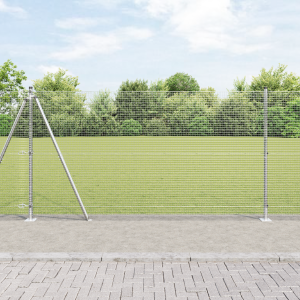 vidaXL Gelaste Draadhek met 7 Flanspanen 1.2x10 m Gegalvaniseerd Staal