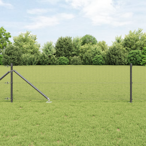 vidaXL Hek Panelen Set Set van 2 Grijs Metaal, Kunststof 10 x 0.5 m