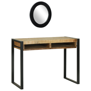 vidaXL Kaptafel met spiegel 100x50x75 cm massief ruw mangohout