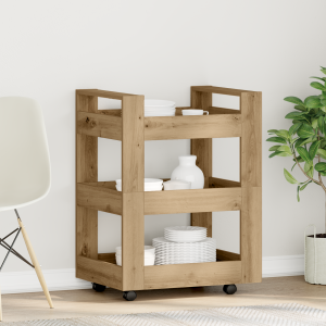 vidaXL Keukentrolley 60x45x80 cm bewerkt hout artisanaal eiken