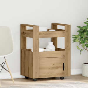 vidaXL Keukentrolley 60x45x80 cm bewerkt hout artisanaal eiken