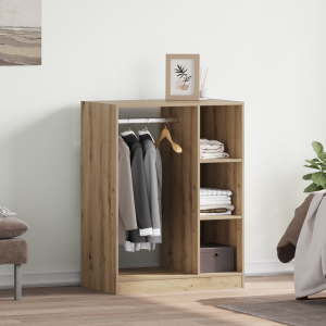 vidaXL Kledingkast met plank met opslag artisanaal eikenkleurig 77 x 48 x 102 cm