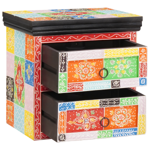 vidaXL Nachtkastje Multicolor 40x30x40 cm Massief Mangohout