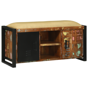 vidaXL Opbergbank Multikleur 100x35x50 cm Massief Gerecycled Hout