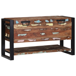 vidaXL Opbergkist 80x35x45 cm massief ruw gerecycled hout meerkleurig