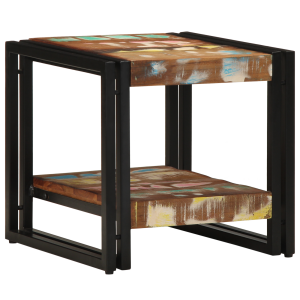 vidaXL Salontafel 40x50x38 cm massief gerecycled hout meerkleurig