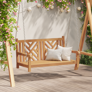 vidaXL Schommelbank Anders Bruin 114 x 60 x 64 cm Massief teakhout