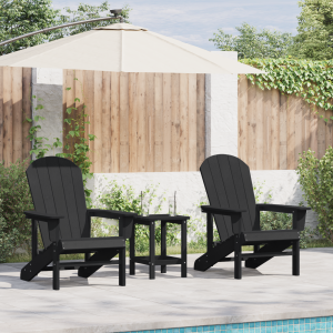 vidaXL Stoelen 2 st Adirondack 74x82x90 cm HDPE zwart