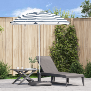 vidaXL Strandparasol met aluminium paal 240 cm blauw en wit