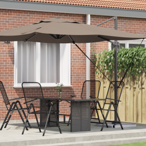 vidaXL Terrasparasol Taupe Large Polyester & Staal