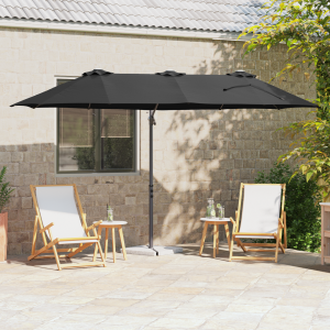 vidaXL Tuin Cantilever Parasol met slot Zwart Large Poedergecoat staal