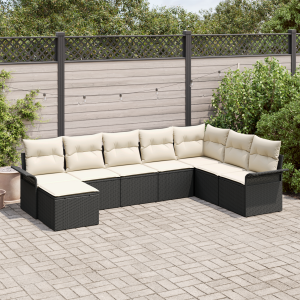 vidaXL Tuinbank 2-zits met opbergruimte en kussens poly rattan zwart