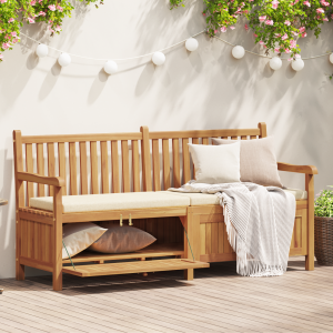 vidaXL Tuinkast Bank Bruin 228 x 60 x 90 cm Massief teakhout