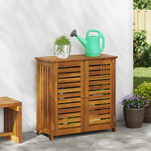 vidaXL Tuinkast met opslag met de deur Bruin 78 x 36.5 x 78cm Massief acaciahout