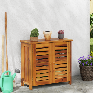 vidaXL Tuinkast met opslag met de deur Bruin 78 x 36.5 x 78cm Massief acaciahout