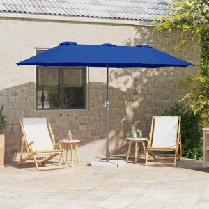 vidaXL Tuinparasol Blauw 380 x 196 x 235 cm Poedergecoat staal