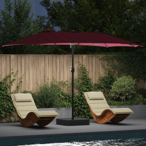 vidaXL Tuinparasol Bordeauxrood 385 x 209 x 244 cm Stof