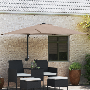 vidaXL Tuinparasol Taupe 248.5 x 247.5 x 160 cm Stof