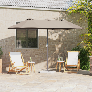 vidaXL Tuinparasol Taupe 380 x 196 x 235 cm Poedergecoat staal