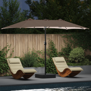 vidaXL Tuinparasol Taupe 385 x 209 x 244 cm Stof