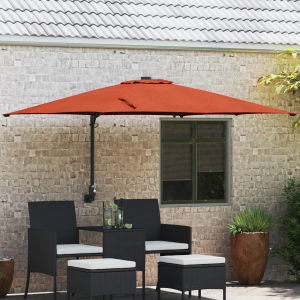 vidaXL Tuinparasol Terracotta 248.5 x 247.5 x 160 cm Stof
