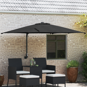 vidaXL Tuinparasol Zwart 248.5 x 247.5 x 160 cm Stof