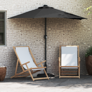 vidaXL Tuinparasol Zwart 294 x 150 x 223 cm Stof