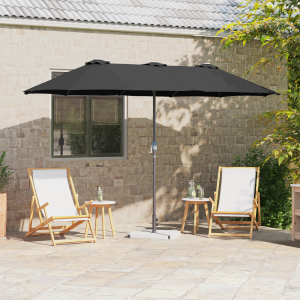 vidaXL Tuinparasol Zwart 380 x 196 x 235 cm Poedergecoat staal