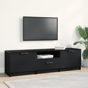 vidaXL TV-kast - Zwart Eiken - 140x35x40 cm - Gemaakt van Engineered Wood
