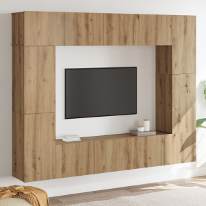 vidaXL Tv-meubelset 8 pcs artisanaal eikenkleurig 80 x 30 x 30 cm
