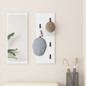 vidaXL Wandgemonteerde kapstok Wit 30 x 1.5 x 80 cm Bewerkt hout