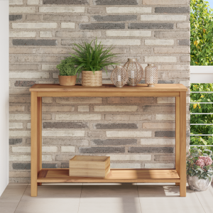 vidaXL Wandtafel met opslag met plank Bruin 110 x 40 x 45 cm Massief teakhout