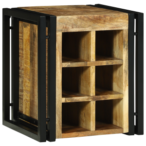vidaXL Wijnrek 34,5 x 35 x 39 cm Massief Hout Ruw Mango