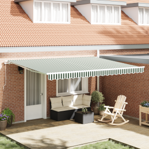 vidaXL Zonnescherm Vervangende Stof voor 4.5x3.5 m Frame Groen en Wit