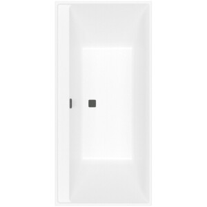 Villeroy & Boch Collaro kunststof inbouw duobad acryl rechthoekig 190x90x47cm - mat zwart/stone white UBA199COR2NVRW uba199cor2nv-rw