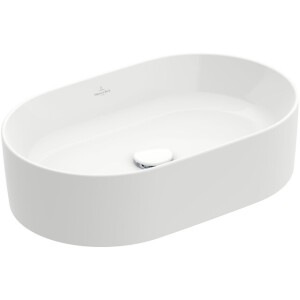 Villeroy & Boch Collaro opzetwastafel - ovaal 56x36cm - zonder overloop zonder kraangat ceramic+ wit 4a1956r1