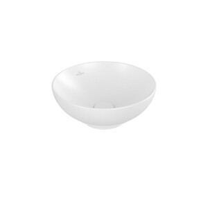 Villeroy & Boch Loop & friends opzetwastafel - 38cm - rond met overloop CeramicPlus stone white 4a4500rw
