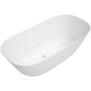 Villeroy & Boch Theano vrijstaand duobad - 155x75cm - kunststof quaryl - ovaal - Alpin Wit ubq155anh7f200v-01