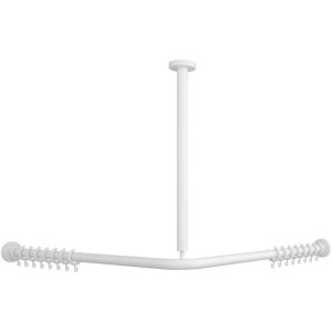 Villeroy & Boch Vicare glijstang voor d.gordijn in hoek 90x90cm - wit 92170568