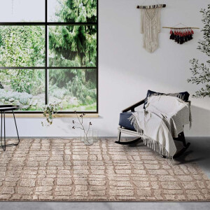 Vloerkleed Artistique Beige 160x235 Cm Hoogpolig Elle Decoration - Dekbed-Discounter.nl