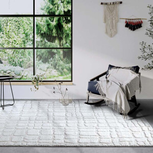 Vloerkleed Artistique Crème Wit 200x280 Cm Hoogpolig Elle Decoration - Dekbed-Discounter.nl