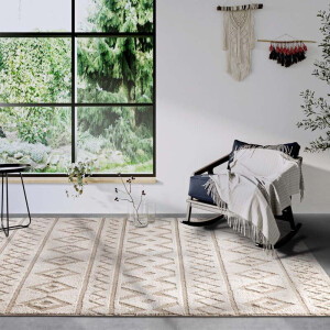 Vloerkleed Itinerance Beige 160x235 Cm Hoogpolig Elle Decoration - Dekbed-Discounter.nl