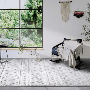 Vloerkleed Itinerance Crème Wit 80x240 Cm Hoogpolig Elle Decoration - Dekbed-Discounter.nl