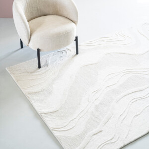 By-Boo Vloerkleed 'Soil' Wol, 190 x 290cm, kleur Off White